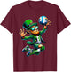 Leprechaun Playing Volleyball St Patricks Day Sport Men Boys T-Shirt - T-Shirt | Maroon