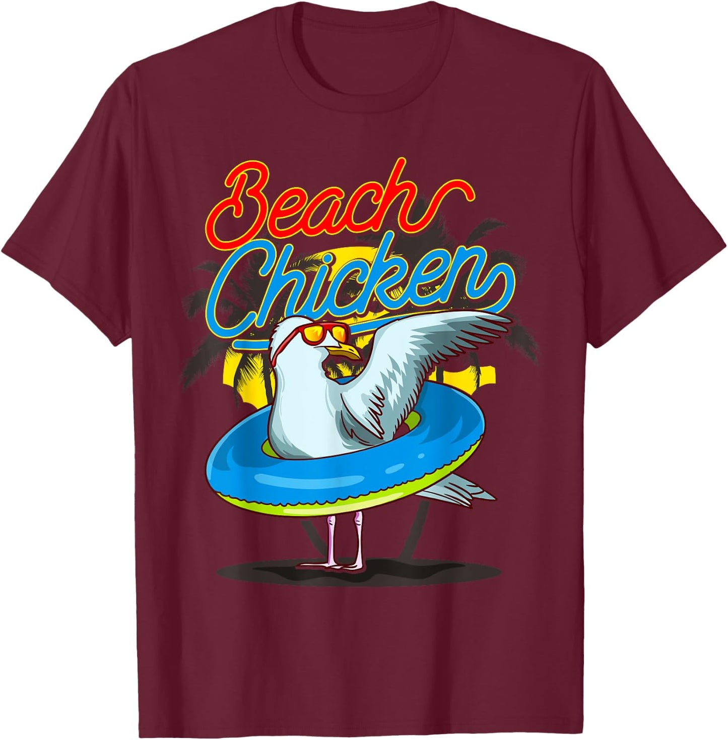 Seagull Beach Chicken T-Shirt - T-Shirt | Maroon