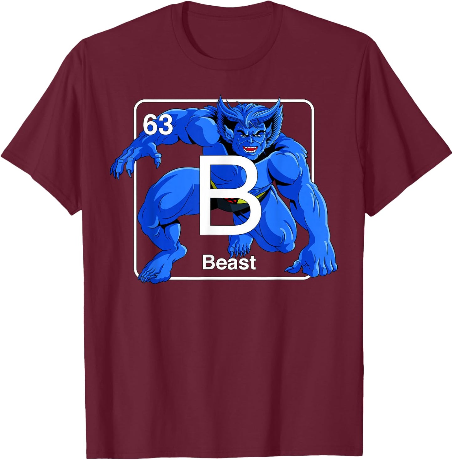 Marvel X-Men Beast Element T-Shirt - T-Shirt | Maroon