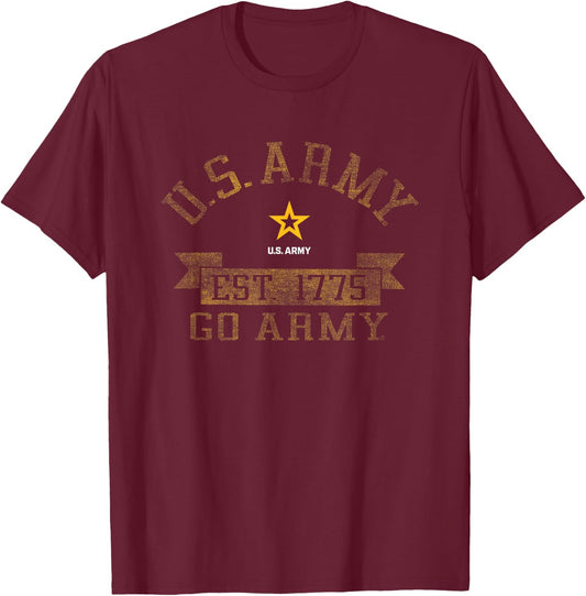 Military Army United States Vintage Go Green T-Shirt - T-Shirt | Maroon
