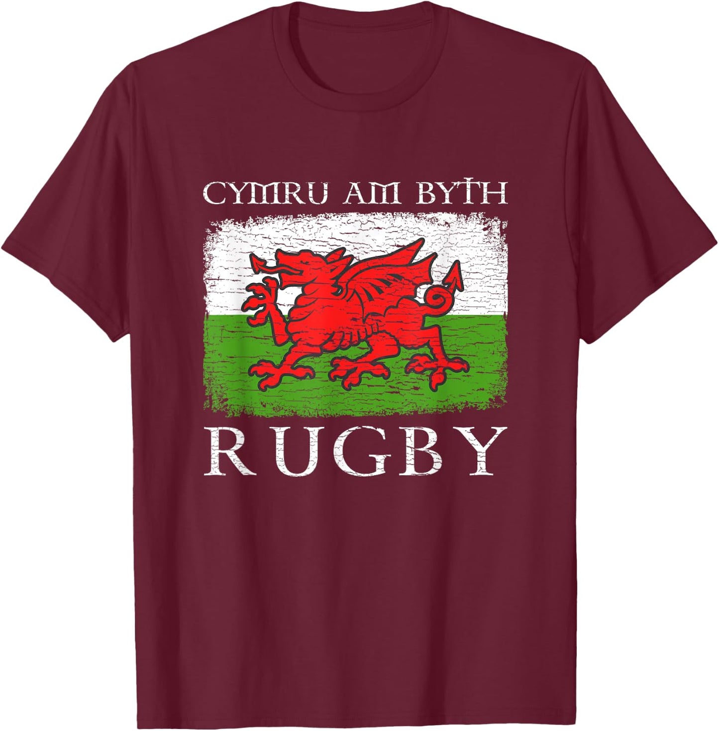 Cymru Am Byth Welsh Flag Rugby Dragon Red Wales Pride Gifts T-Shirt - T-Shirt | Maroon