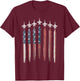 F18 Hornet Fighter Jet USA Flag Airplane F-18 4th Of July Men T-Shirt - T-Shirt | Maroon