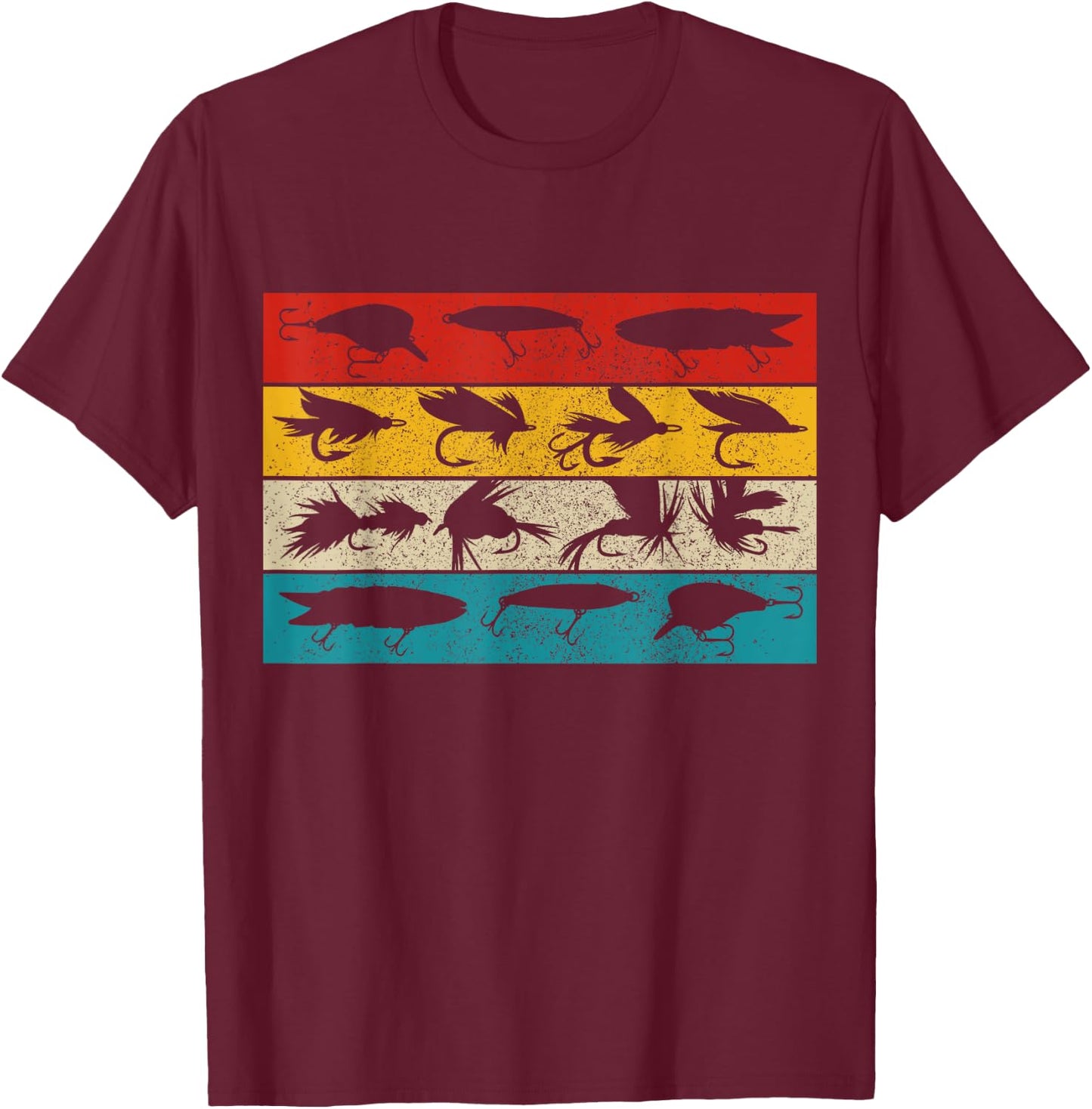 Fly Fishing Vintage Fishing Fisherman Fly Fishing T-Shirt - T-Shirt | Maroon