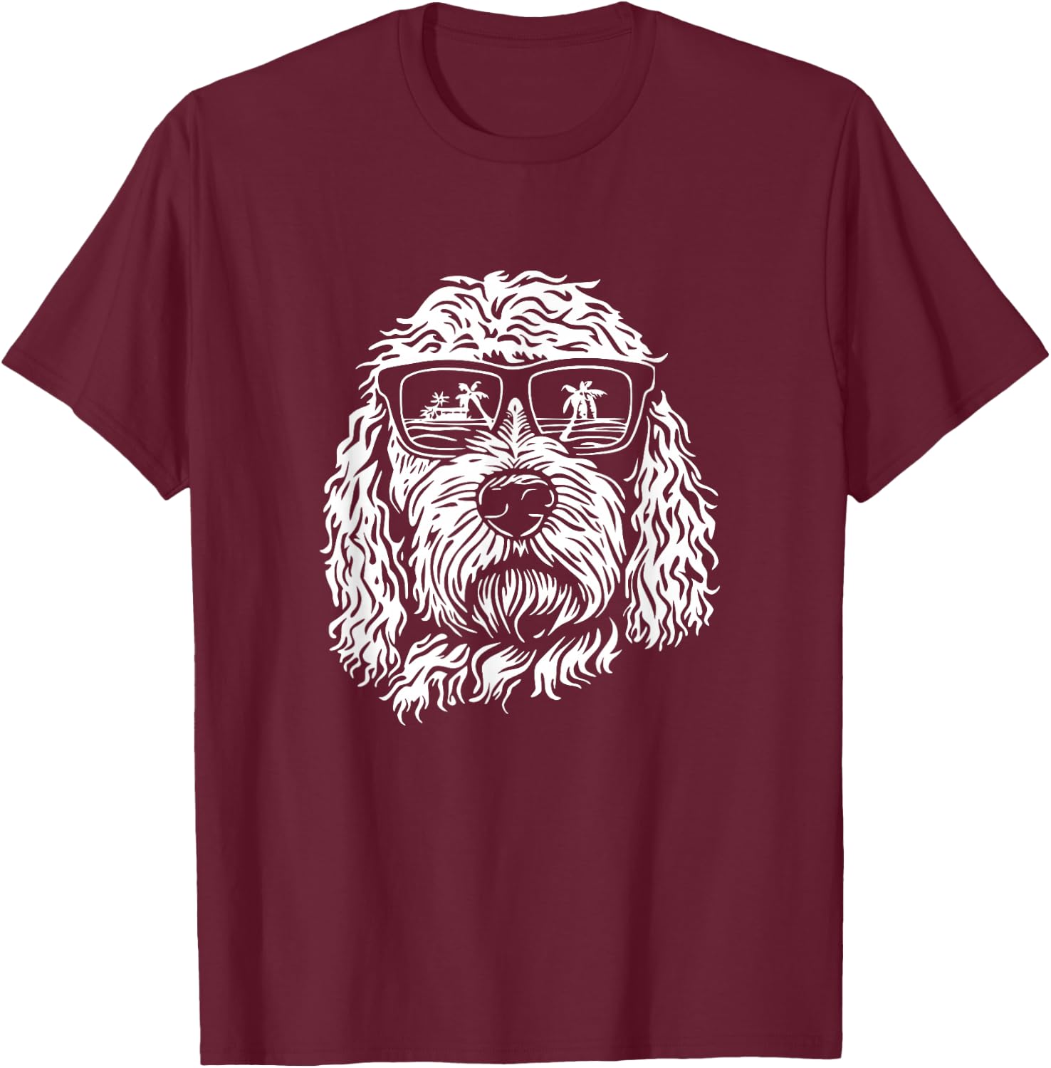 Goldendoodle Sunglasses Dog Graphic Design T-Shirt - T-Shirt | Maroon