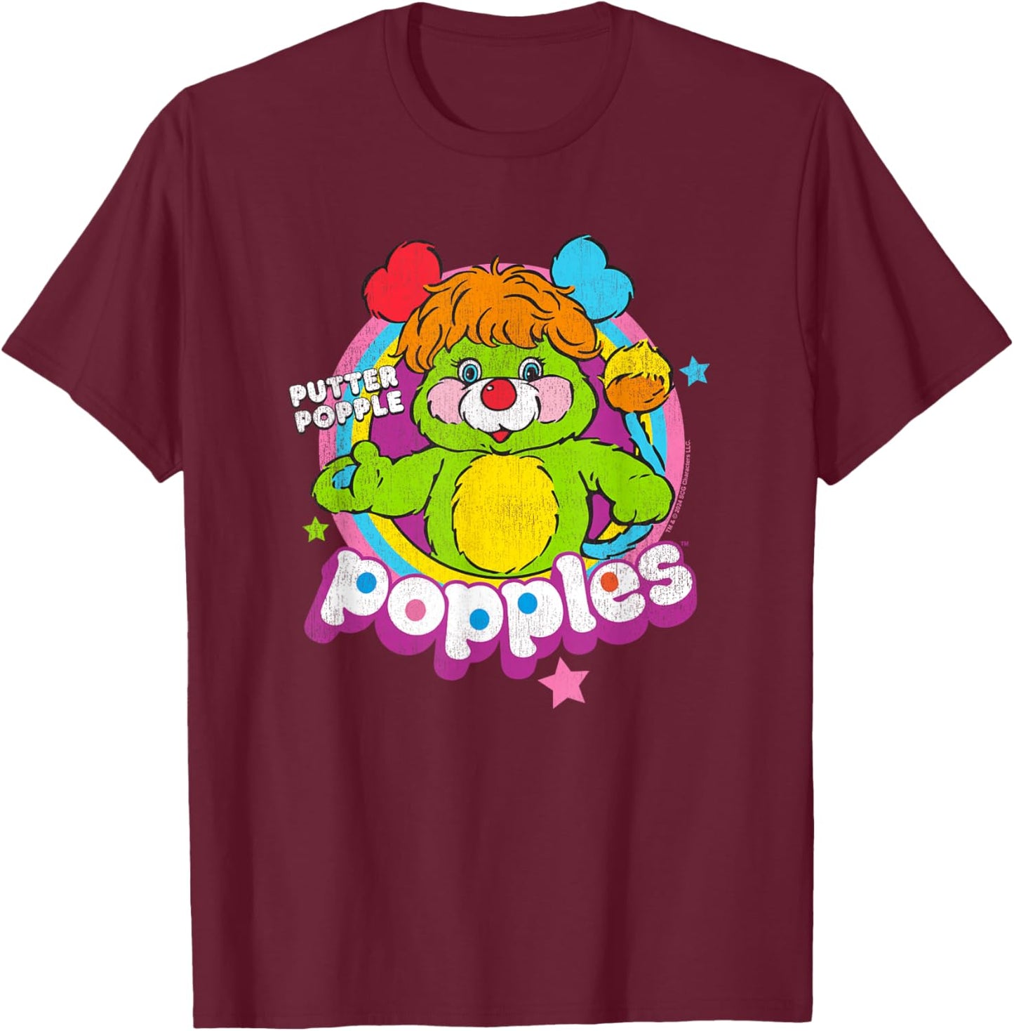 Popples Putter Popple , Small, Black T-Shirt - T-Shirt | Maroon