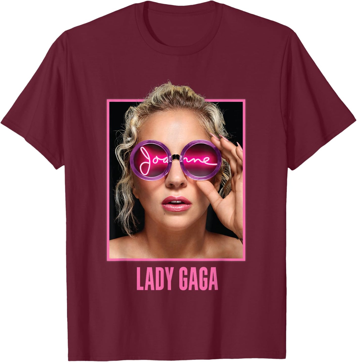 Lady Gaga Joanne Glasses T-Shirt - T-Shirt | Maroon