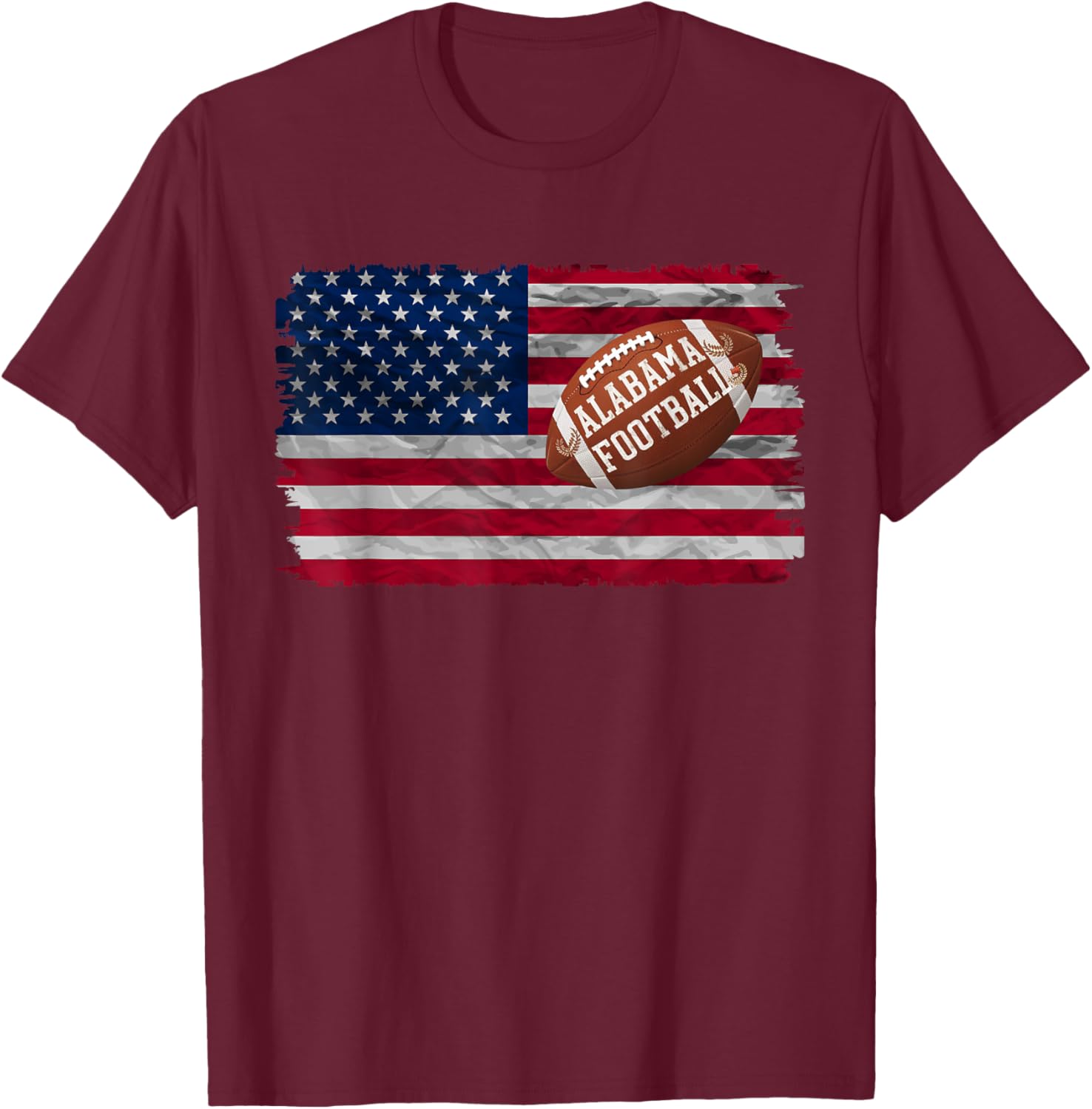 Patriotic USA Flag Alabama Football Season Party Funny Women Men T-Shirt - T-Shirt | Maroon