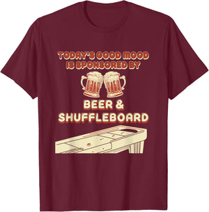 Shuffleboard Player Beer T-Shirt - T-Shirt | Maroon