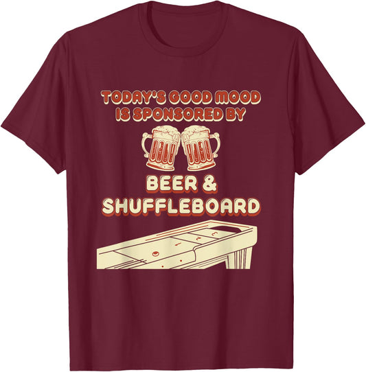 Shuffleboard Player Beer T-Shirt - T-Shirt | Maroon