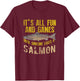 Funny Salmon Fishing Freshwater Saltwater Fish Angler T-Shirt - T-Shirt | Maroon