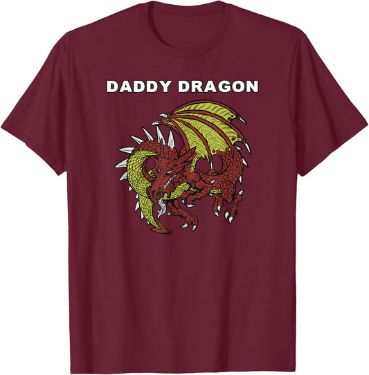 Daddy Dragon - Evil Dragon Streetwear for Dads & Dragon Fans T-Shirt - T-Shirt | Maroon