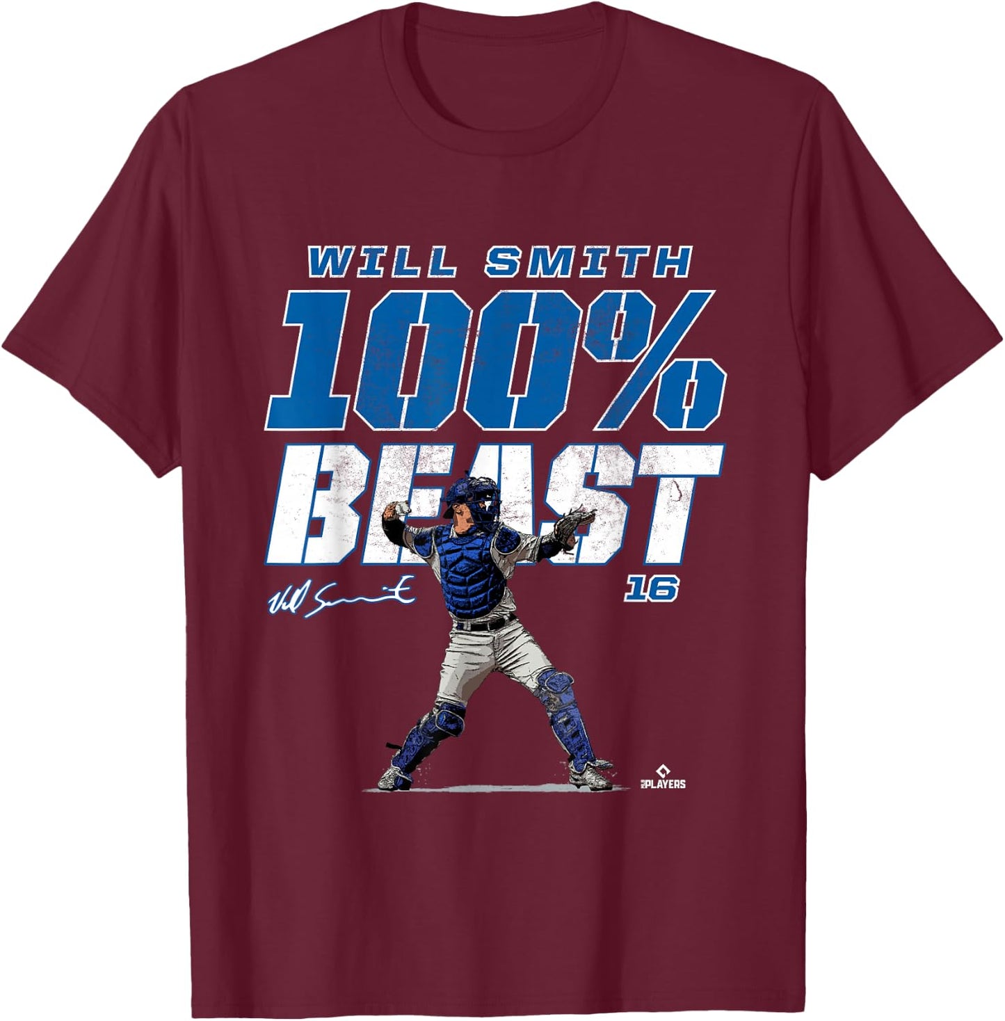 100% Beast Will Smith Los Angeles MLBPA T-Shirt - T-Shirt | Maroon