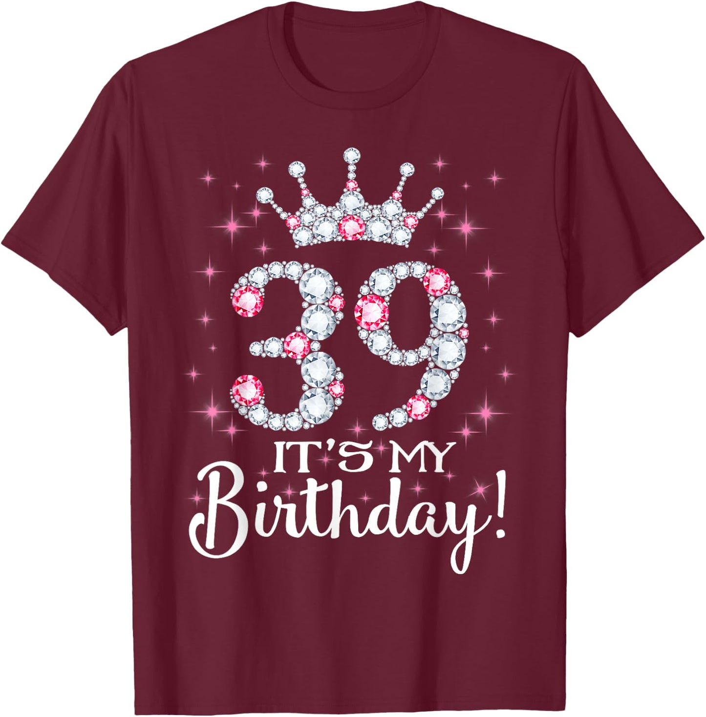 39 It's My Birthday 1982 39Th Birthday Gift T-Shirt - T-Shirt | Maroon