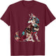Wolf Vintage Flowers Floral Wolf Lover T-Shirt - T-Shirt | Maroon