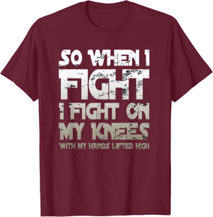 Battle Belongs To The Lord Christian Inspirational Faith T-Shirt - T-Shirt | Maroon