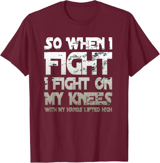Battle Belongs To The Lord Christian Inspirational Faith T-Shirt - T-Shirt | Maroon