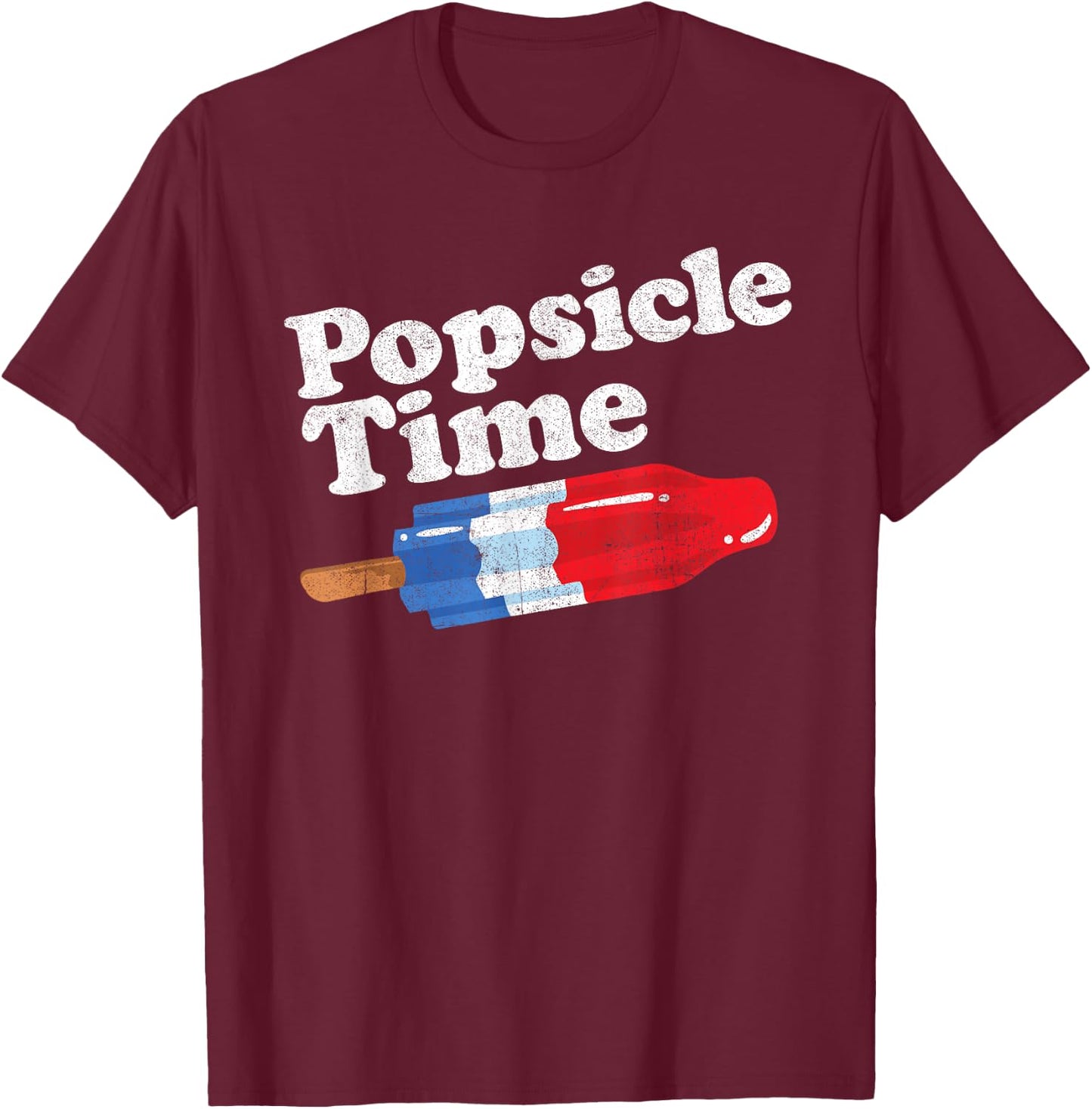 Summer Popsicle Time Funny Bomb Retro 80s Pop Vacation Gift T-Shirt - T-Shirt | Maroon