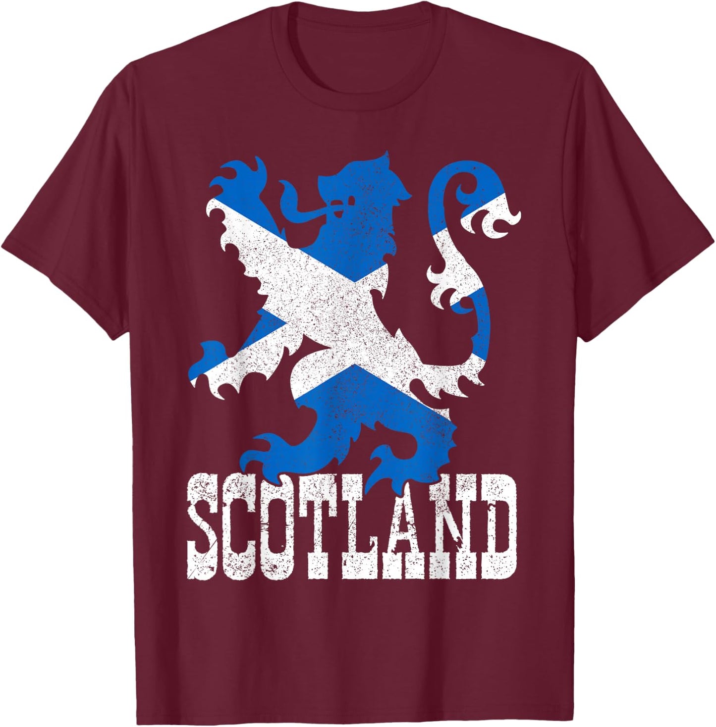 Scotland Flag Vintage Crest Lion Scottish Gift T-Shirt - T-Shirt | Maroon