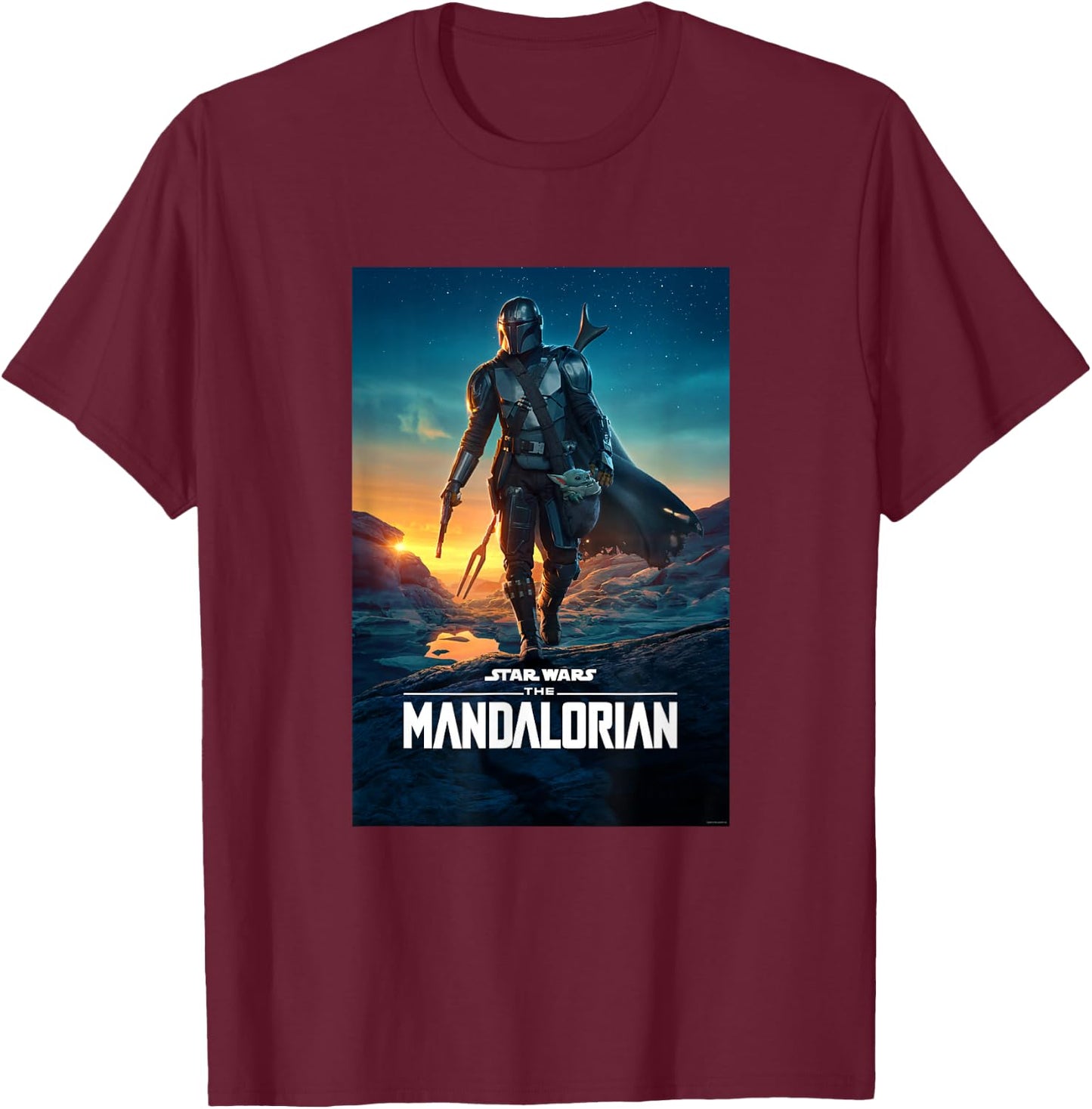 Star Wars The Mandalorian Season 2 Poster T-Shirt - T-Shirt | Maroon