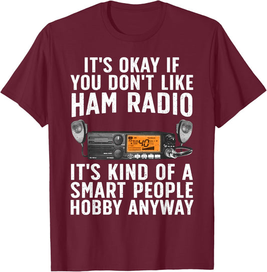 Funny Ham Radio Art Women Ham Operator Amateur Radio T-Shirt - T-Shirt | Maroon