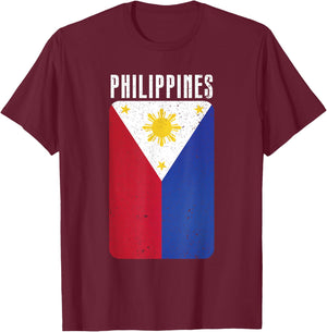 Philippine Flag Manila Asia Philippines T-Shirt - T-Shirt | Maroon