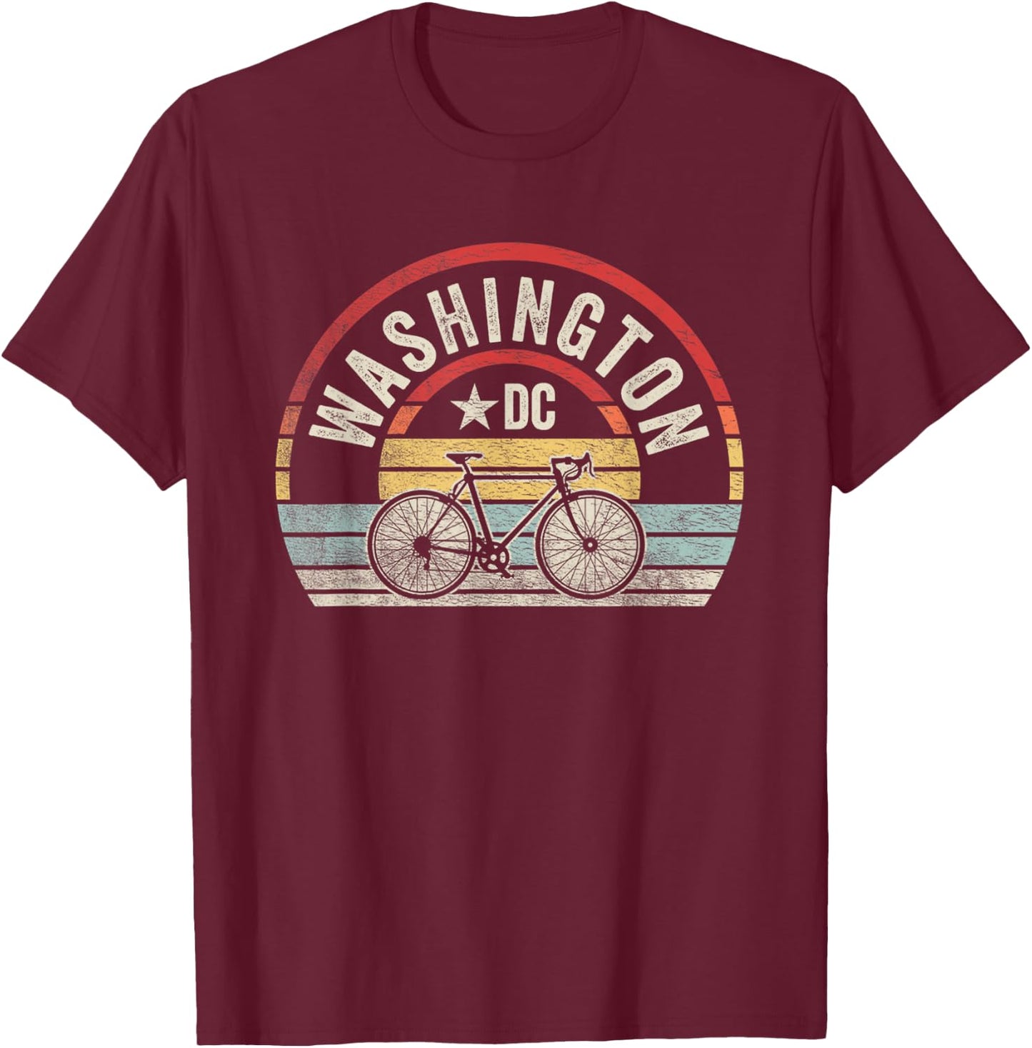 Retro Washington Dc Shirt Retro Vintage Washington Bicycle T-Shirt - T-Shirt | Maroon