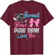 Burnouts or Bows Paw Paw Loves You Gender Reveal Party T-Shirt - T-Shirt | Maroon