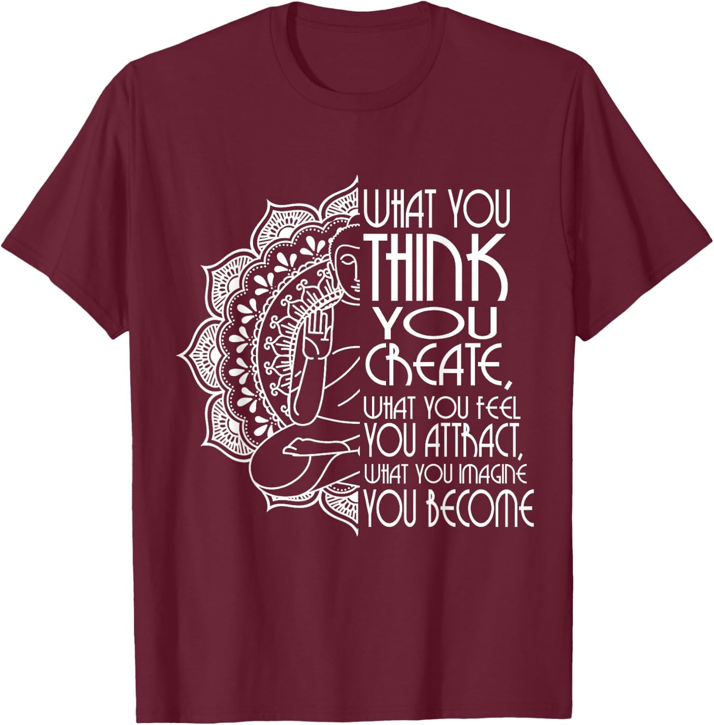 Law Of Attraction Spiritual Buddha Meditation Gifts Men Yoga T-Shirt - T-Shirt | Maroon
