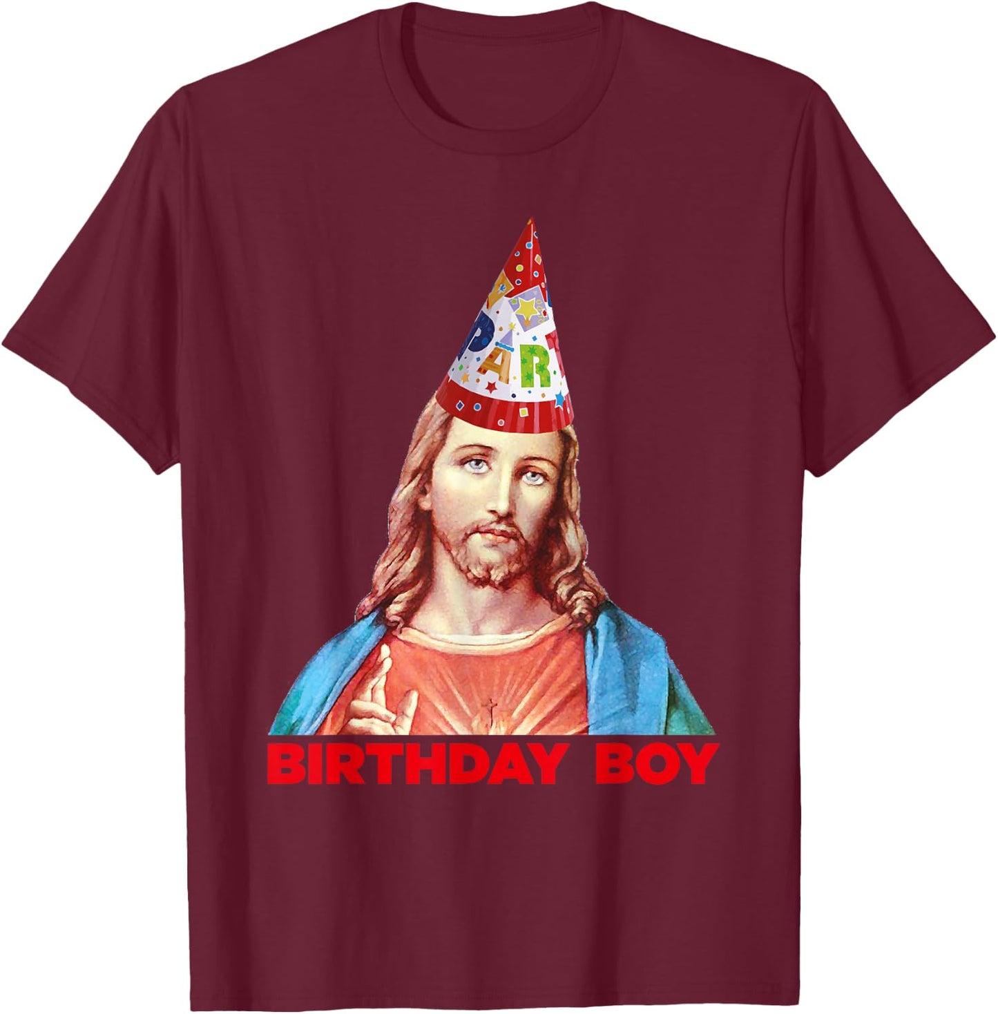 Popfunk -Family Funny Christmas Jesus Birthday Boy T-Shirt - T-Shirt | Maroon