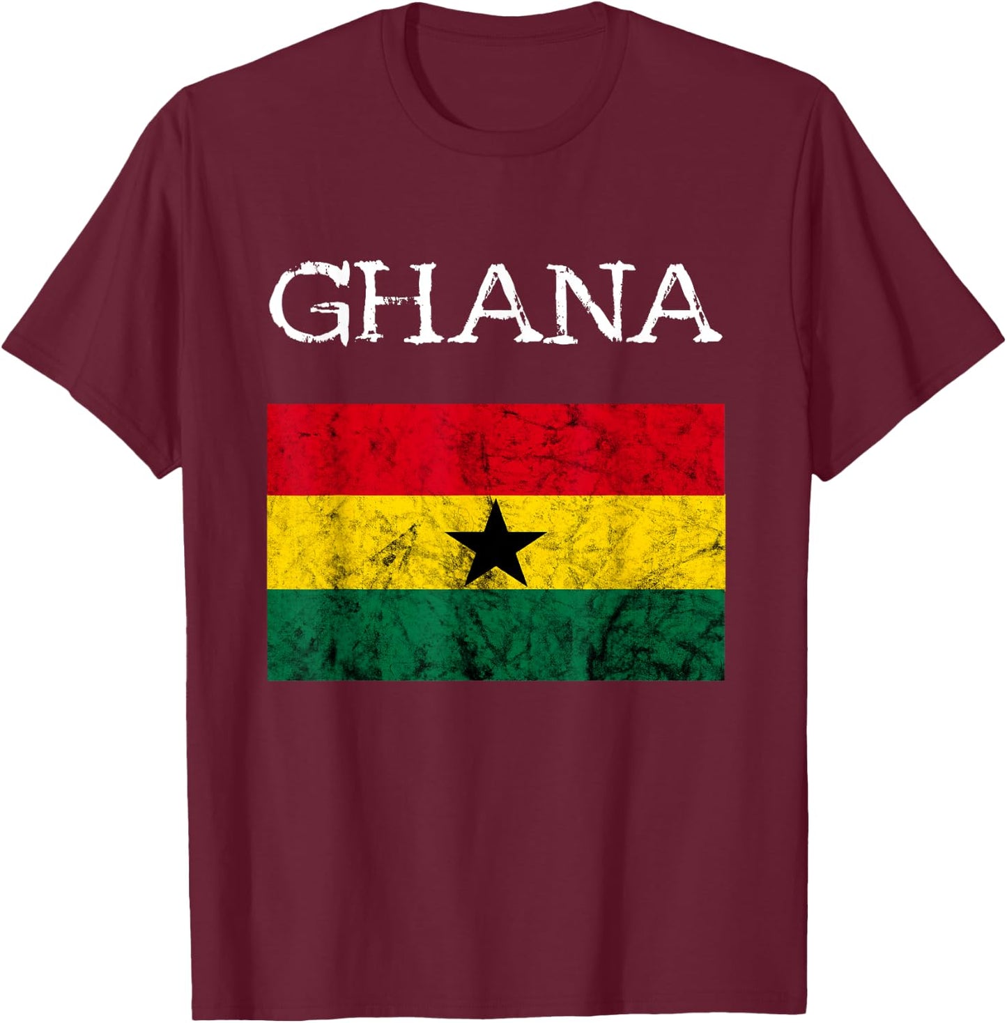 Ghana Flag Ghanaian Flag African Ghanaian Roots T-Shirt - T-Shirt | Maroon