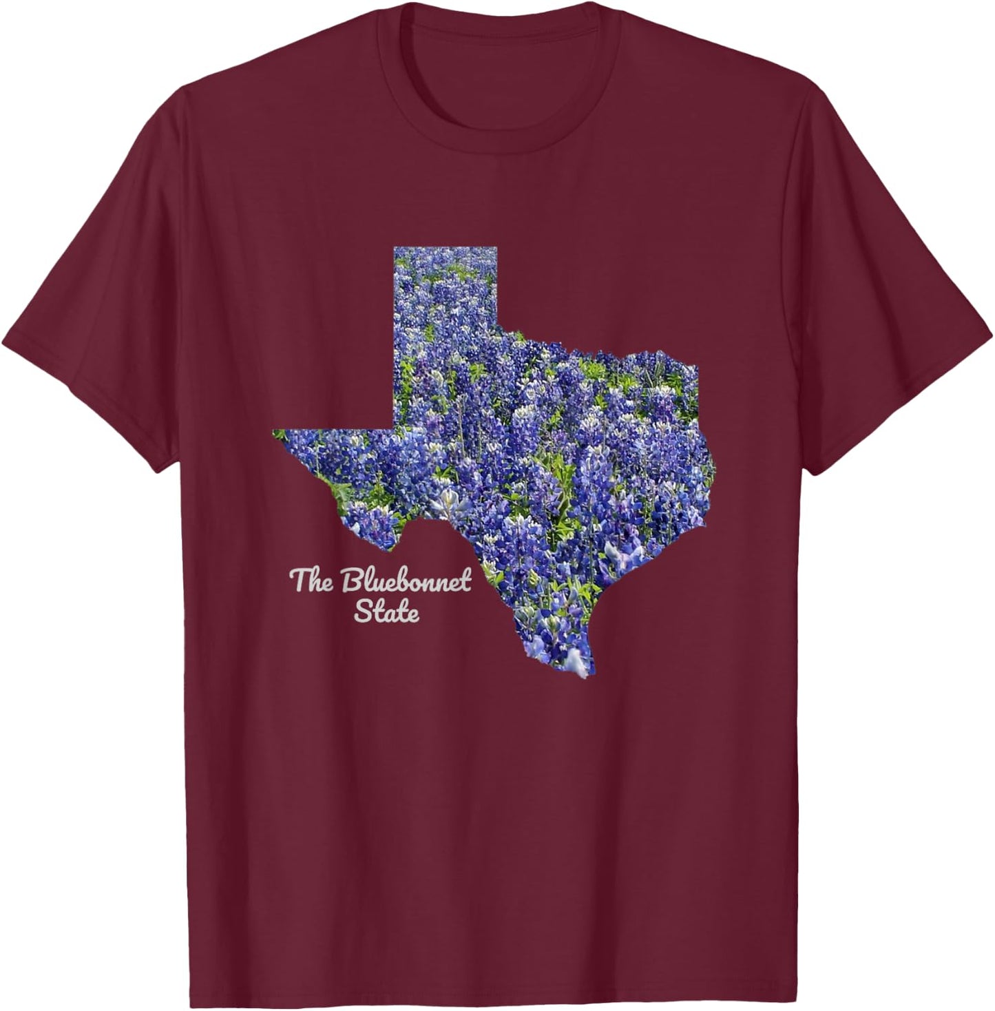 Great State of Texas Bluebonnet T-Shirt - T-Shirt | Maroon