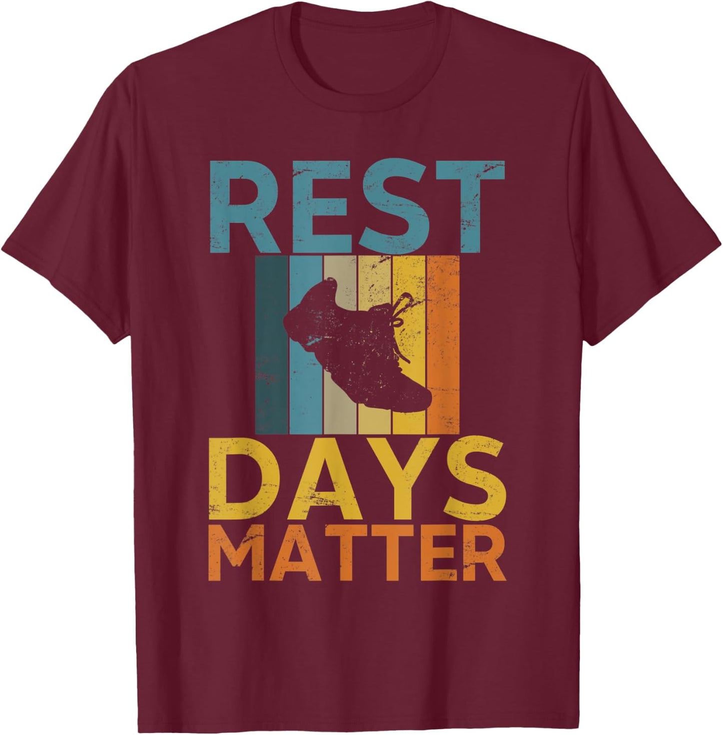 Funny Running Retro Rest Days Matter Gift Runner T-Shirt - T-Shirt | Maroon
