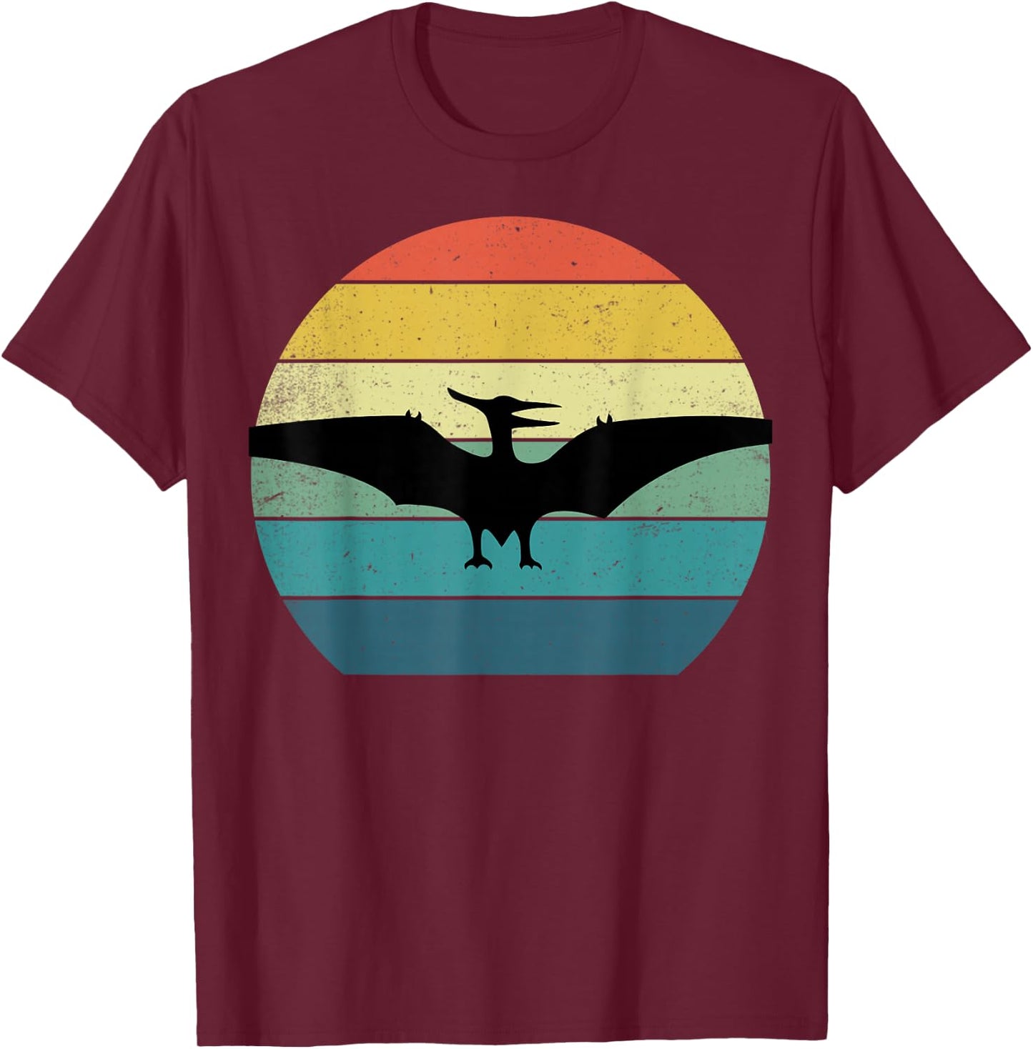 Pteranodon Dinosaur Animal Retro Vintage Aesthetic T-Shirt - T-Shirt | Maroon