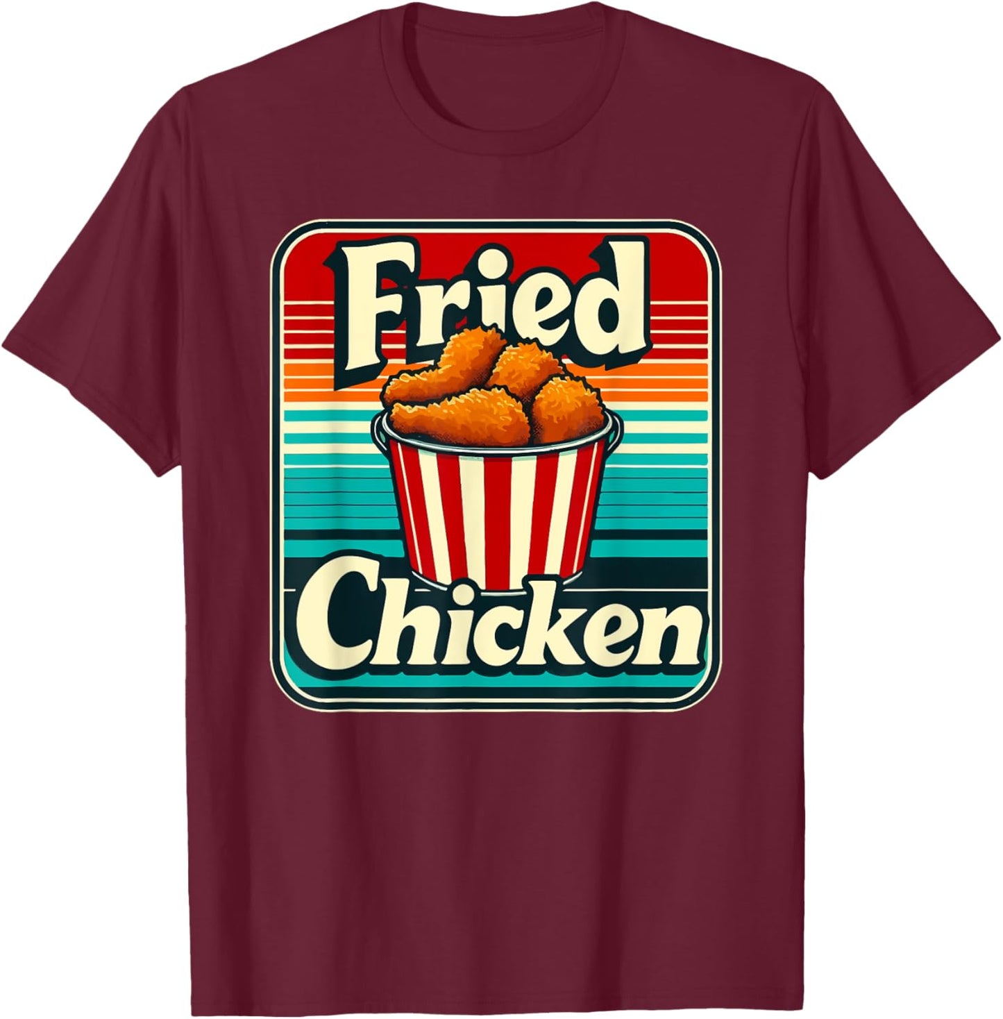 Vintage Fried Chicken T-Shirt - T-Shirt | Maroon