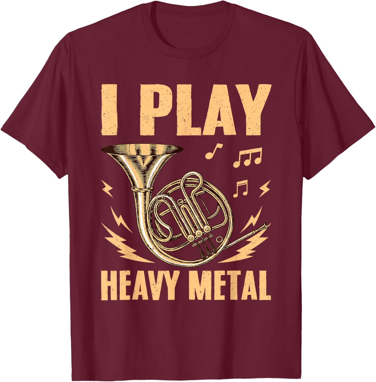 Cool French Horn Art Women Marching Band Horn Player T-Shirt - T-Shirt | Maroon