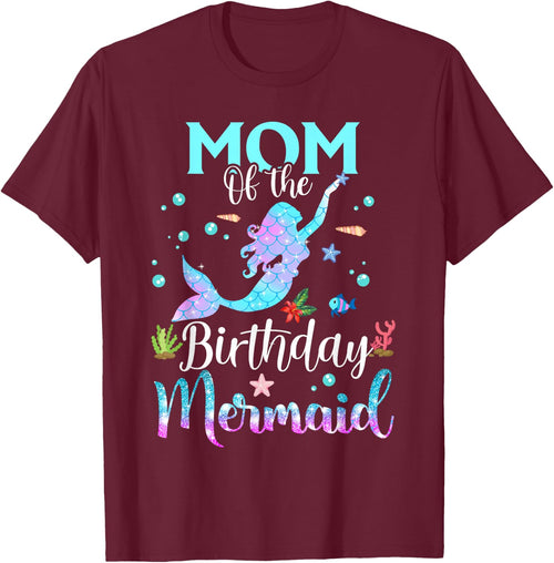 Mom Of The Birthday Mermaid Funny Matching Family Party
