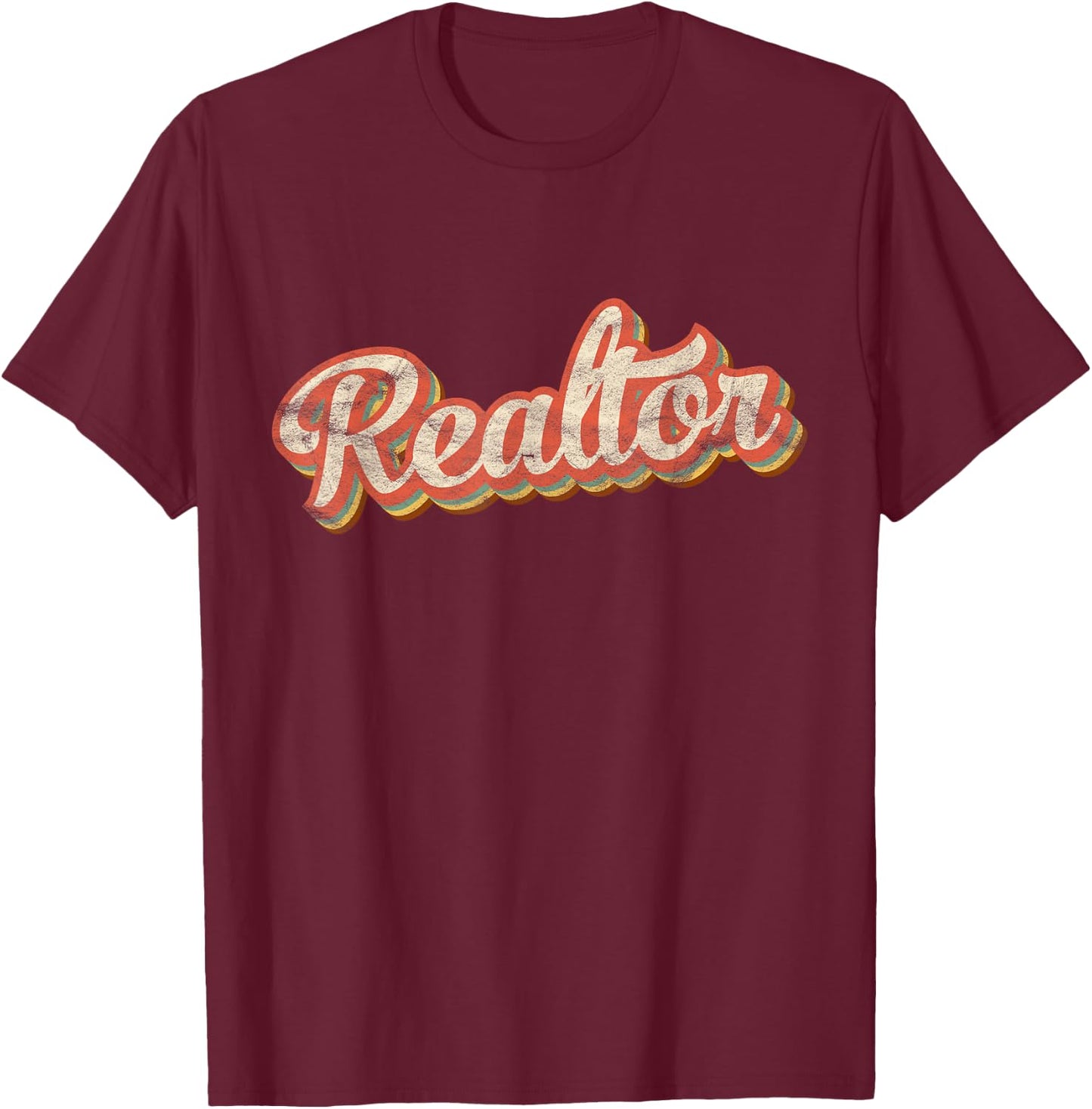 Retro Style Realtor Gift Vintage Broker Real Estate Agent T-Shirt - T-Shirt | Maroon