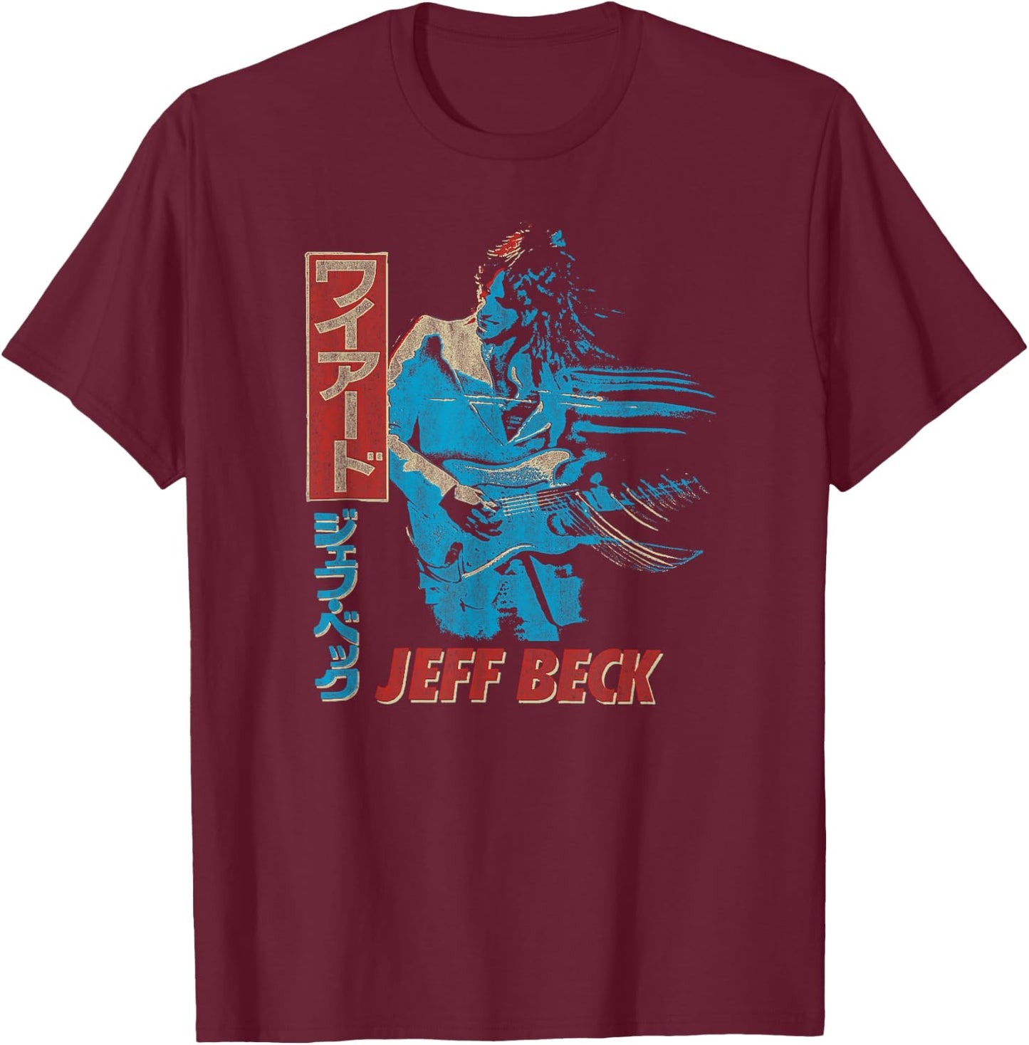 Jeff Beck - Blue Wind Japan T-Shirt - T-Shirt | Maroon