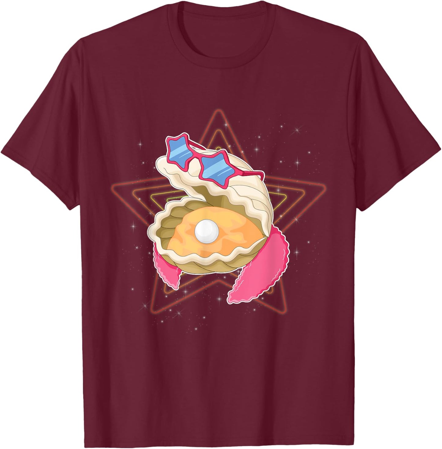 Clam Digger Pun Clamdigger Fresh Clams Clamorous Glamorous T-Shirt - T-Shirt | Maroon