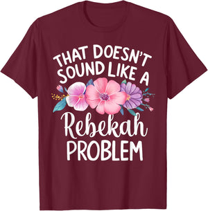 REBEKAH Personalized Cute Flower Girls REBEKAH Name T-Shirt - T-Shirt | Maroon