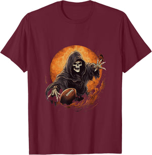 American Football Grim Reaper T-Shirt - T-Shirt | Maroon