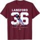 Number and Portrait Wyatt Langford Texas MLBPA T-Shirt - T-Shirt | Maroon