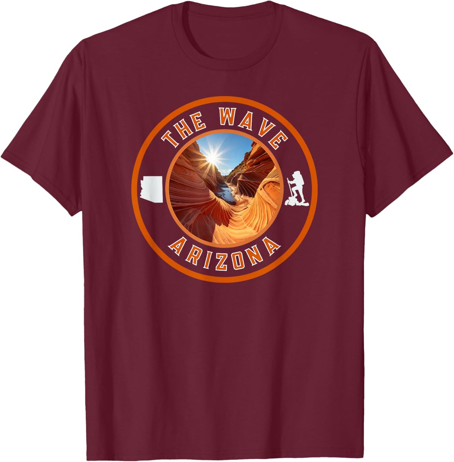 The Wave Sandstone Hike Arizona T-Shirt - T-Shirt | Maroon