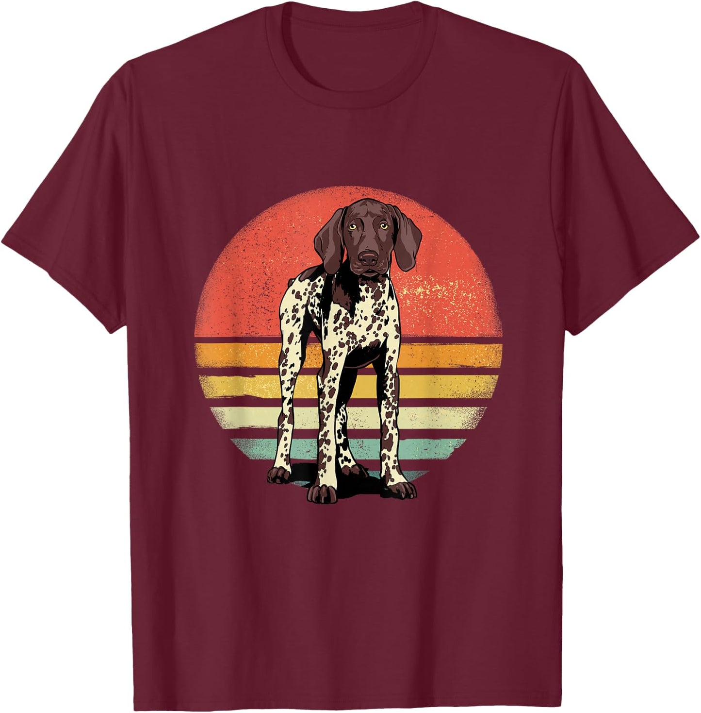 GSP Shirt Retro German Shorthaired Pointer Dog GSP Mom Dad T-Shirt - T-Shirt | Maroon
