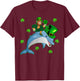 Lucky Dolphin Leprechaun Riding Dolphin St. Patrick's Day T-Shirt - T-Shirt | Maroon