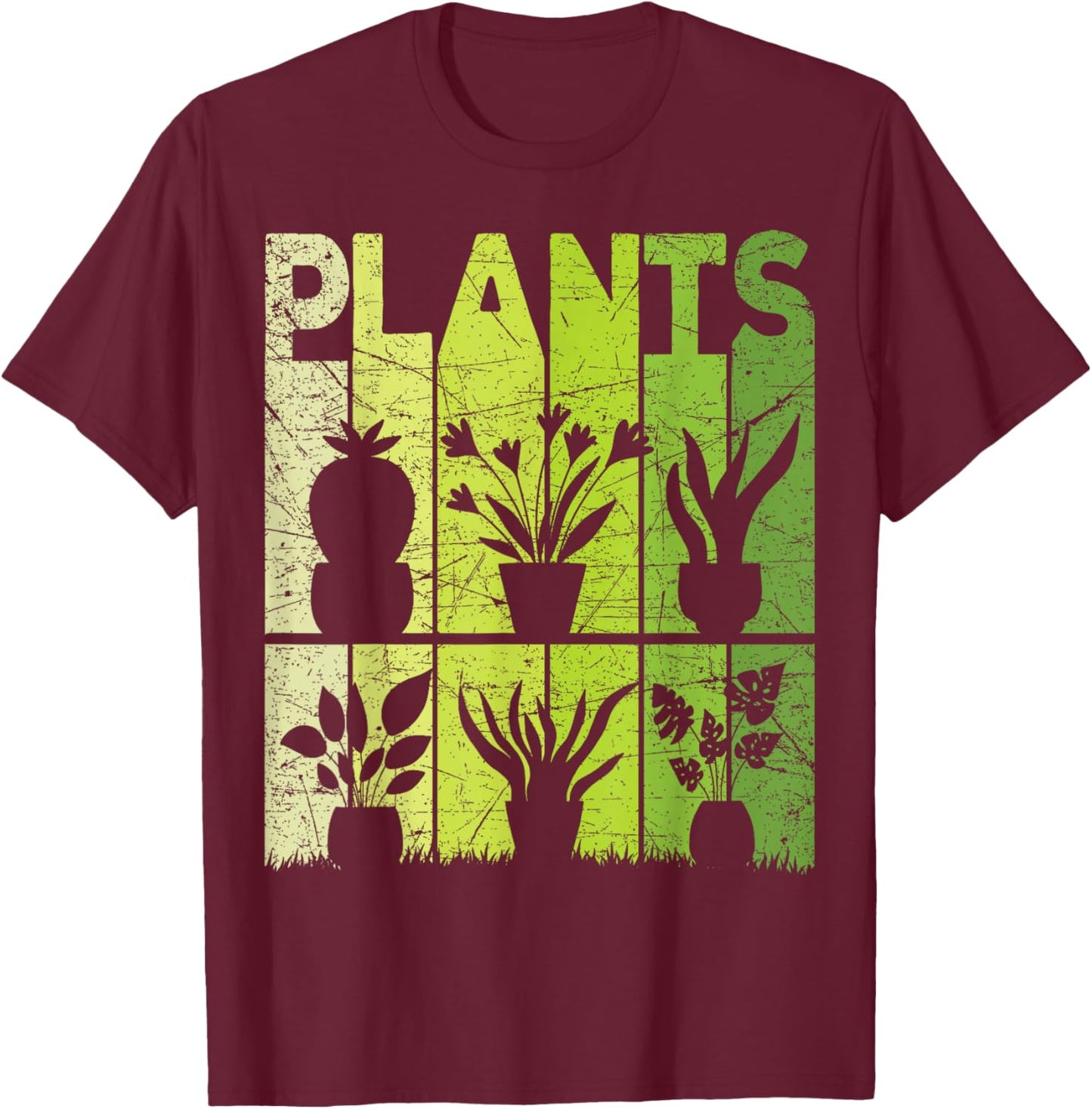 Plants Vintage Gardener Retro Plant Lover Botany T-Shirt - T-Shirt | Maroon