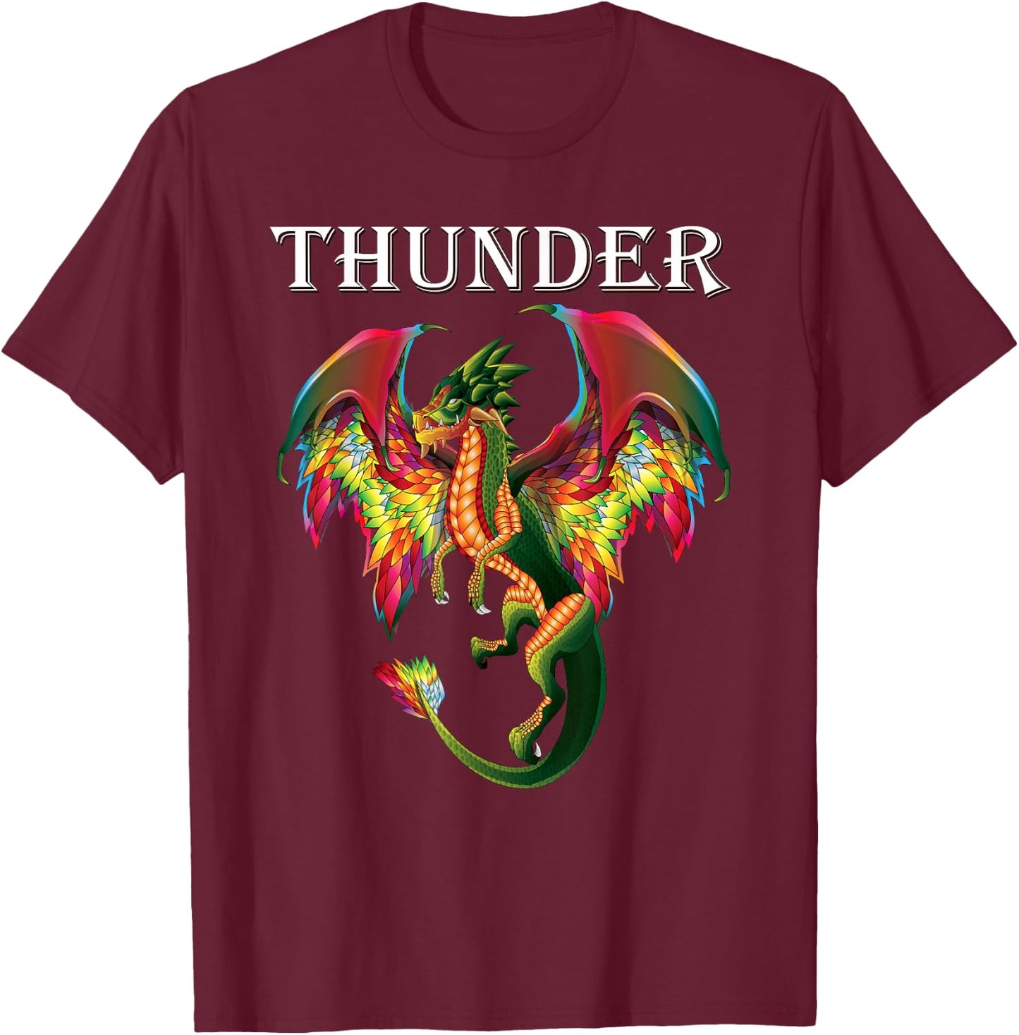 Imagine You Are A Thunder Dragon Breathing Fire With Wings T-Shirt - T-Shirt | Maroon