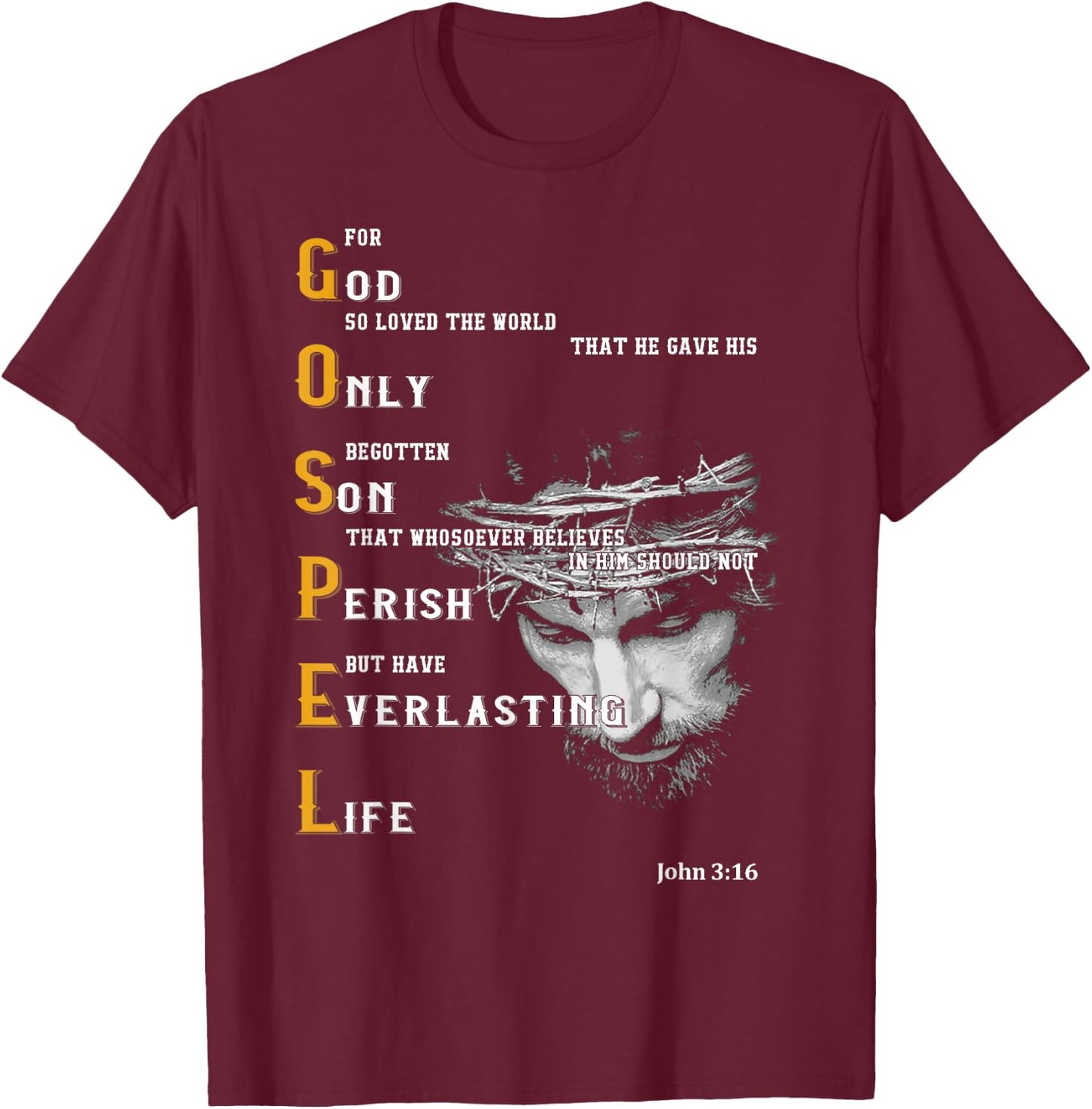 For God So Loved The World Love Jesus Christian T-Shirt - T-Shirt | Maroon