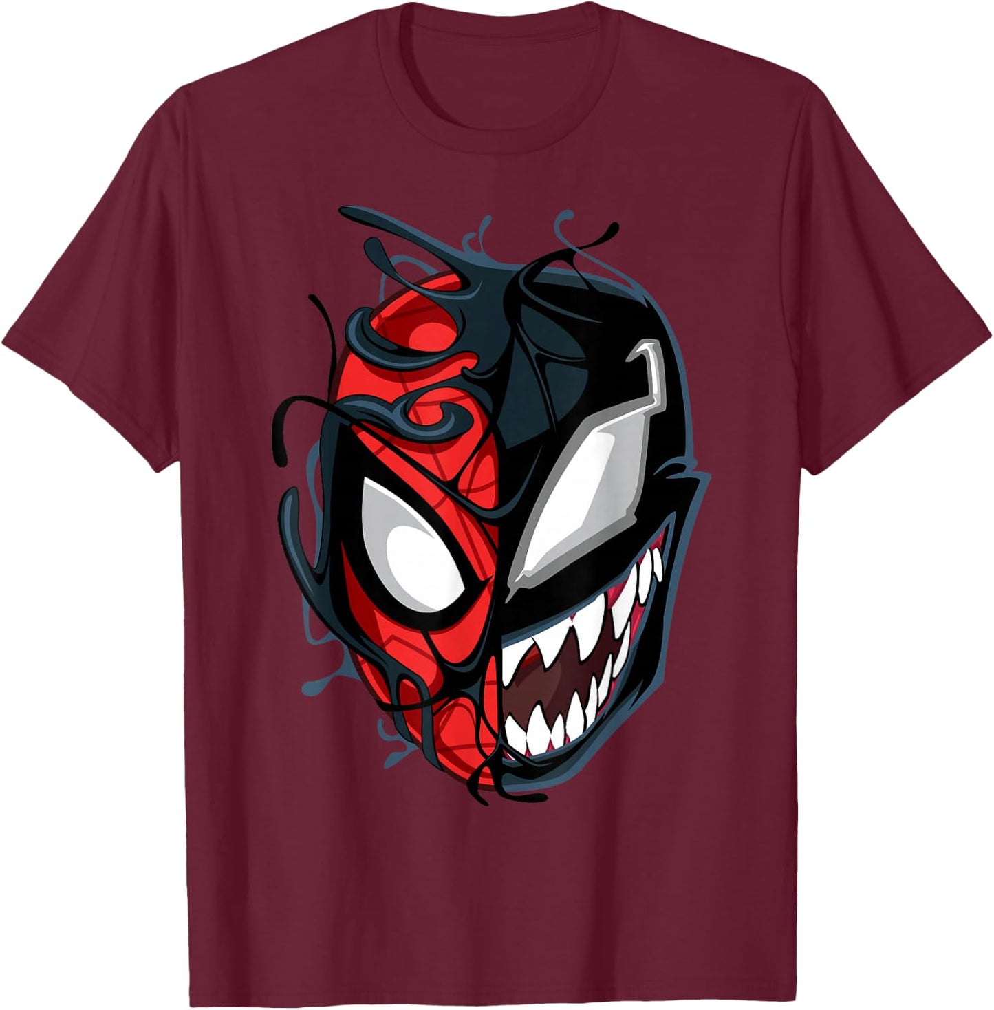 Marvel Spider-Man Maximum Venom Spider-Man Big Face T-Shirt - T-Shirt | Maroon