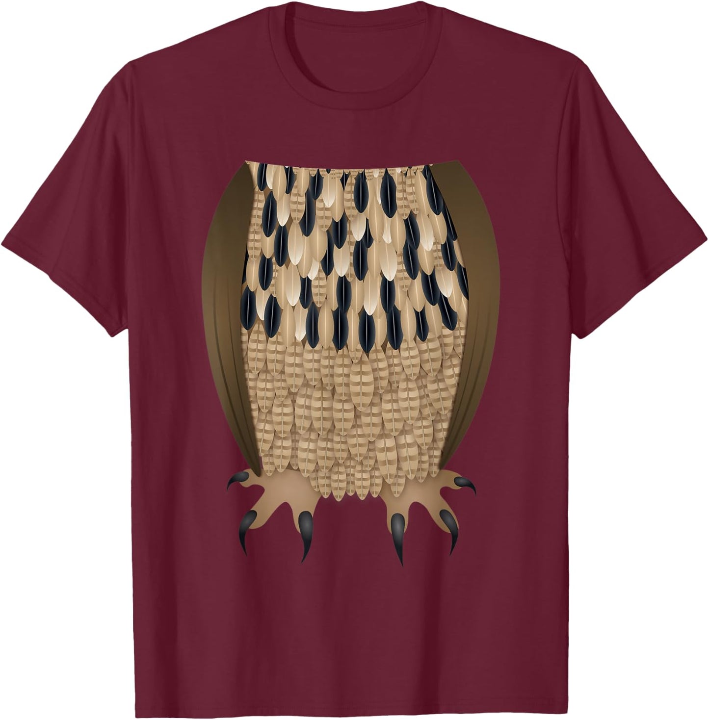 Funny Owl Easy Headless Halloween Costume Bird Outfit T-Shirt - T-Shirt | Maroon
